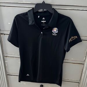 Jim beam black Ryder Cup golf Adidas Black Polo with Embroidered Details